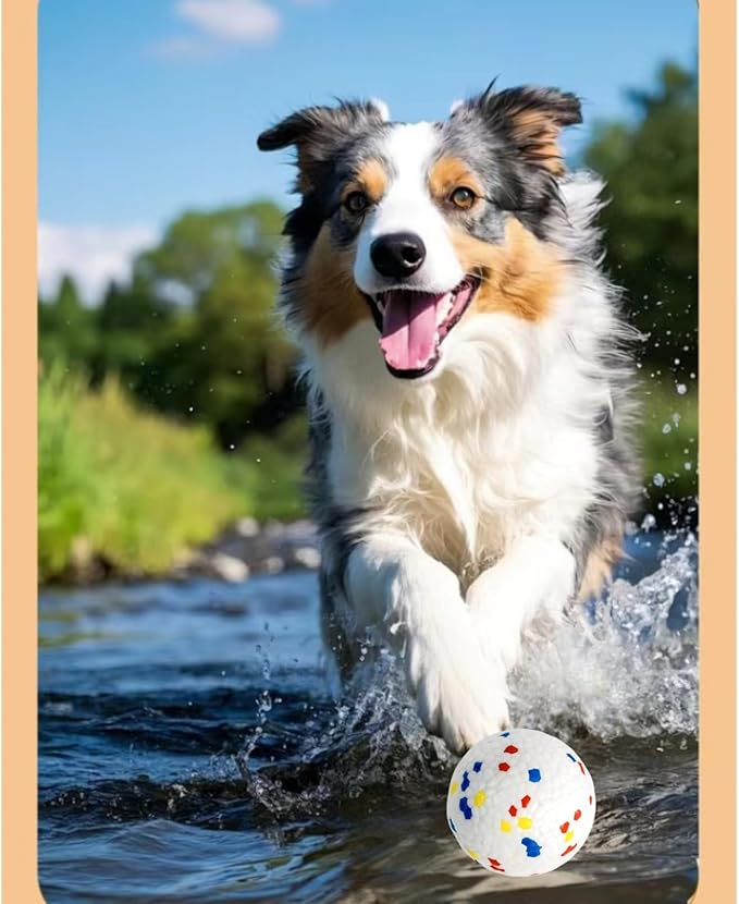 Indestructible Dog Ball, Durable Dog Balls for Aggressive Chewers, 2.4" Durable Teething Chew Toys, Interactive Fetch Ball for Medium/Small Dogs