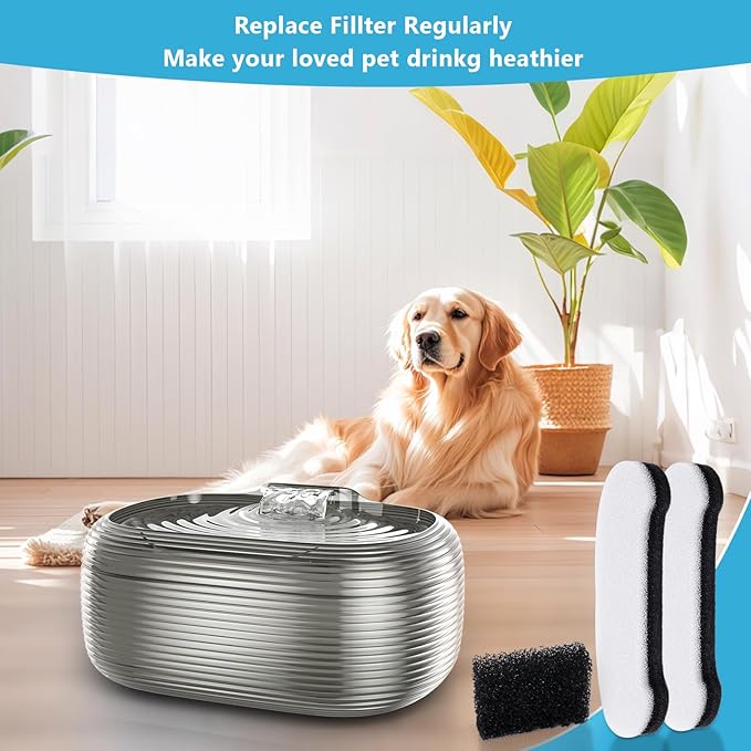 10 Pack Dog Water Fountain Filters, JMICOW Water Fountain Filter Replacement for PF-006-10L Dog Cat Water Fountain, Carbon Pet Water Fountain Filters