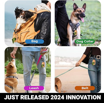 Unique Natural Wood Dog Poop Bag Dispenser Waste Bag Included, Wooden Dog Waste Bag Holder, Lightweight and Compact Dog Poop Bag Holders for Leashes