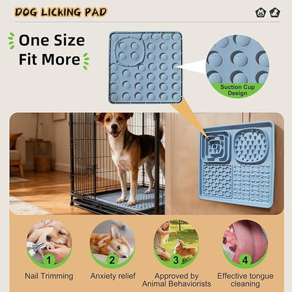 Dog Lick Mat for Anxiety Relief, Slow Feeder Alternative, Pet Enrichment Treat Mat, Boredom Buster, Durable Food-Grade Silicone, Dishwasher & Freezer Safe