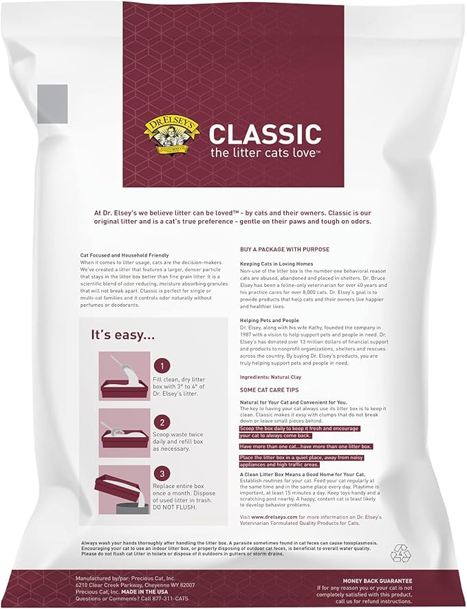 Precious Cat Classic Premium Clumping Cat Litter, 18 lb Bag