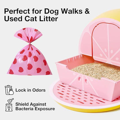 VETRESKA Dog Poop Bags, Leak Proof, Extra Thick and Large Pet Waste Bags for Dog Walking and Cat Litter, Smoked Cherry Scented, 300 Bags