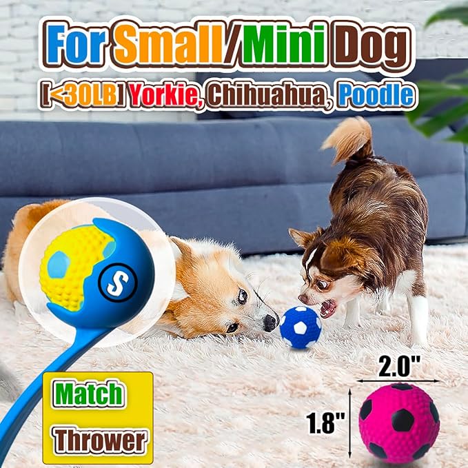Squeaky Dog Toys for Small Dogs, 2.0 Inch Latex Squeak Dog Balls - Soft Bouncy Fetch & Chew Toys for Mini and Small Breeds Like Chihuahua, Yorkie, Poodle, Corgi