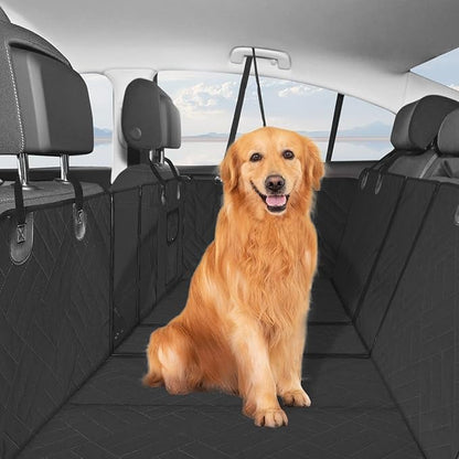 MIROZO Dog Car Seat Cover for Back Seat Hard Bottom,Back Seat Extender for Dogs, 600D Heavy Dog Car Seat Cover Pet Seat Cover Large Space Travel Bag for Dog with 5-Fold Bottom for Truck Car SUV