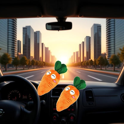 2Pcs Orange Soft Puppy Pet Supplies Cute Carrot Plush Chew Squeaker Sound Squeaky Toys for Dog Cat Birthday Xmas Pet Squeak Toy Gifts
