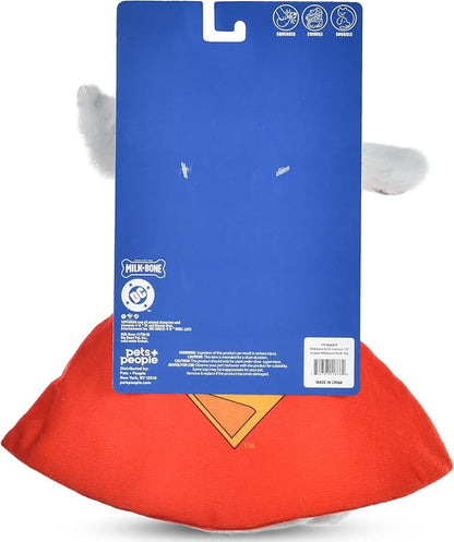 DC Comics Superman Krypto The Superdog Plush Dog Toy – Soft Squeaky Dog Toy with Crinkle Sounds, Cape & Milk-Bone Treat Design, 7.5 Inch