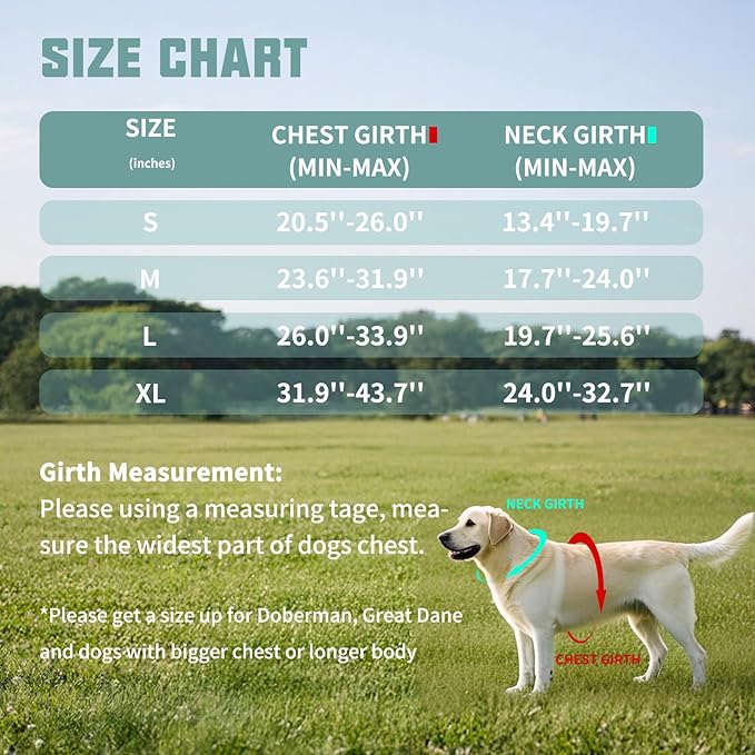 AUROTH Dog Harness and Leash Set, Soft Padded Service Dog Vest with 5.25FT Dog Leash, No Choke, Easy On Pet Vest, Adjustable Reflective No Pull Pet Vest Medium Sized Dog, Easy Walking and Training