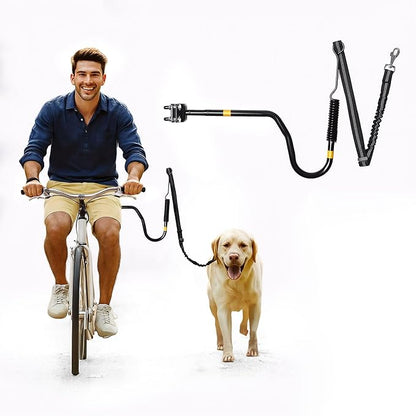 Dog Bike Leash - Hands-Free Bike Attachment for Dogs, Safe Shock-Absorbing, Adjustable Length, Easy to Install