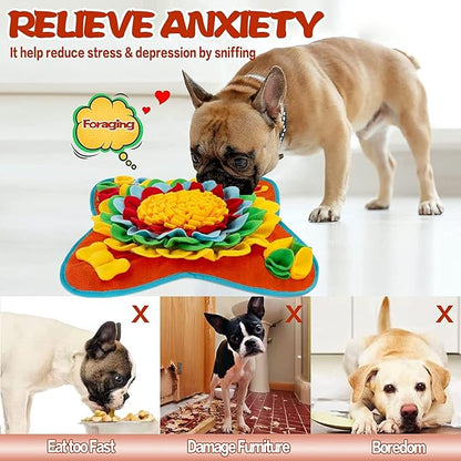 Snuffle Mat for Dogs Pet Treats Feeding for Small Medium Breed Dogs Non-Slip Interactive Dog Puzzle Toys Encourages Natural Foraging Skills