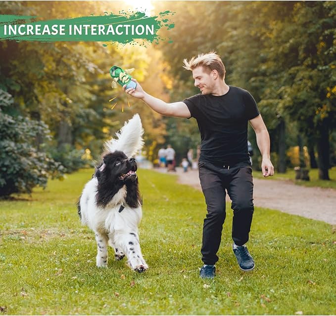 WishLotus Shoes-Shaped Dog Chew Toys - Tear-Resistant Plush Toys for Teeth Grinding & Relieve Boredom - Green