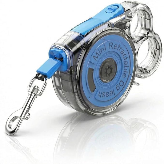 Retractable Dog Leash for Small Dogs, 10ft Retractable Leash for Puppies Up to 26 lbs, 360° Tangle-Free Heavy Duty Nylon Tape, One-Handed Brake Pause Lock, Reflective Strip for Safe Night Walking