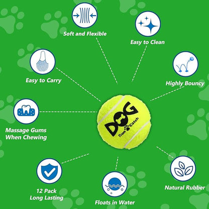 Squeaky Tennis Balls for Dogs Pack of 4 Easy Catching Dog Fetch Balls (Squeaky-Yellow)