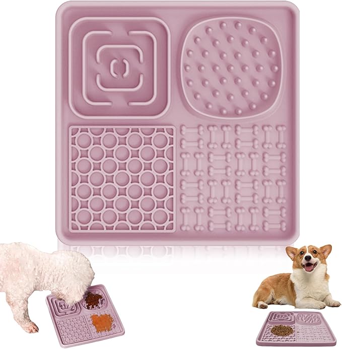 Dog Lick Mat for Anxiety Relief, Slow Feeder Alternative, Pet Enrichment Treat Mat, Boredom Buster, Durable Food-Grade Silicone, Dishwasher & Freezer Safe