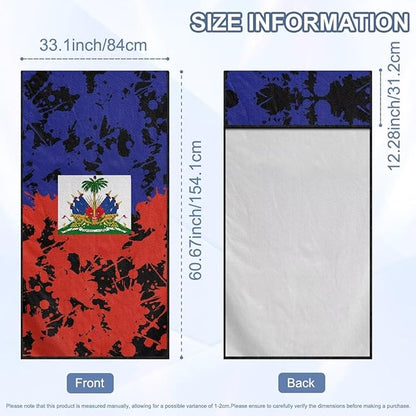 SEANATIVE Sports Towel Seat Covers for Cars - Quick-Dry Sweat Towels for Gym, Hiking & Beach with Anti-Scratch Design (Machine Washable, Universal Fit), Haiti Flag Pattern