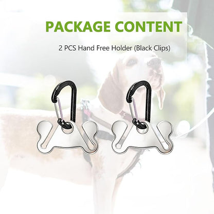 2PCS Dog Poop Bag Holder, Waste Holder for Dispenser Carrier, Hand Free Metal