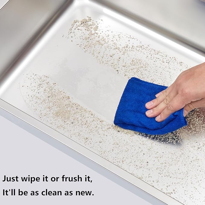 Stainless Steel Litter Box 2 Pack, 18"x14"x6"(Height) Medium to Large Cat Litter Box Easy Clean, Non Stick Metal Litters Boxes No Smell for Full-Grown Cats or Kitty/Kitten