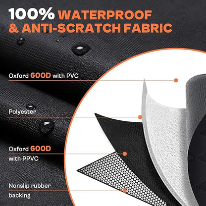 IVY&LANE SUV Cargo Liner for Dogs,Waterproof Trunk Cover Dog Car Seat Mat for SUVs Sedans Vans with Bumper Flap Protector,Non-Slip,Large Size Universal Fit,Black