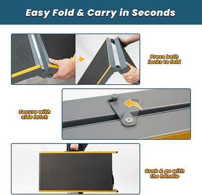 75” Dog Ramp for Car, Extra Long & Wide Pet Ramp for Large Dogs up to 300LBS, Heavy Duty Folding Dog Car Ramp for SUV/Truck/RV with Soft EVA Mat & Auto Lock, Portable Dog Ramp for SUV, Gray