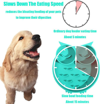 Slow Feeder Dog & Cat Bowl, Dog Puzzle Toys, Slow Feeder for Boredom & Anxiety Reduction, 12 oz, Silicone, Non-Slip Suction Cups
