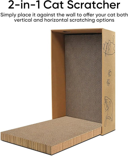 AGYM Cat Scratcher, 5 Packs in 1 Cardboard Box Cat Scratching Pad for Indoor Cats and Kitten, Cat Scratch Pad to Protect Furniture, Large Size