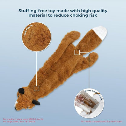 Best Pet Supplies Squeaky Dog Toys with Soft Durable Fabric for Small, Medium and Large Pets Interactive Toy for Indoor Play, Supports Active Biting and Play - Fox, Large