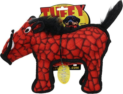TUFFY - World's Tuffest Soft Dog Toy - Desert - Multiple Layers. Made Durable, Strong & Tough. Interactive Play (Tug, Toss & Fetch). Machine Washable & Floats (Red Warthog, Large 2 Pack)