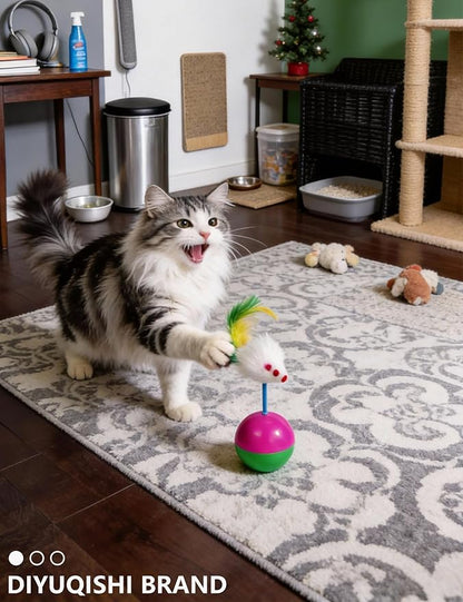 22 Pcs Luxury Cat Toys Set, Indoor Cat Toys for Bored Kittens, Wind-Up Chick Tumbler Mouse Jingle Balls, Interactive Cat Play Toys for All Cat Ages (1.5'' - 6.3'')