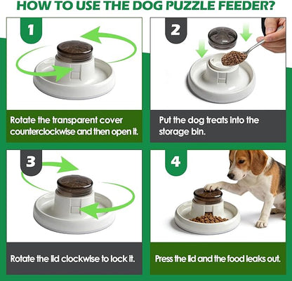 Interactive Dog Puzzle Toys & Slow Feeder - Treat Dispensing Dog Enrichment Toys for IQ Training, Mental Stimulating Toys for Healthy Digestion, Easy to Clean & Anti-Slip Design