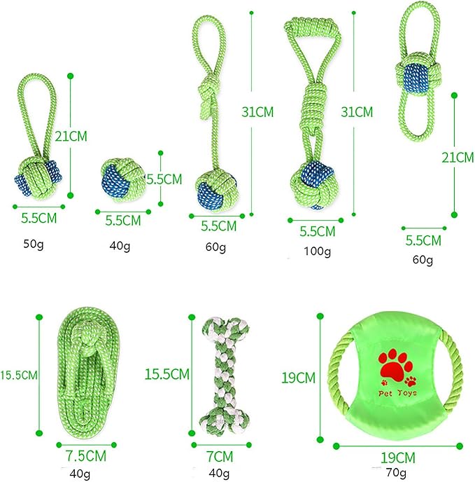 Dog Toys Flying Disc Rope Toy Chew Toys 2 Pack for Dogs Flying Discs Training Cotton Rope-Dog Toy Pack Set DT1-2P