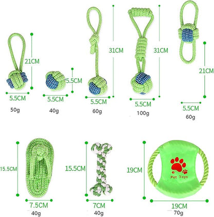 Dog Toys Flying Disc Rope Toy Chew Toys 2 Pack for Dogs Flying Discs Training Cotton Rope-Dog Toy Pack Set DT1-2P