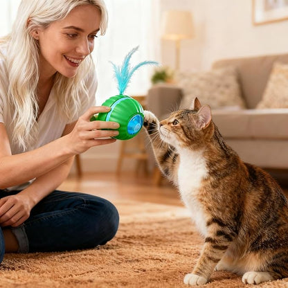 Interactive Cat Toys for Indoor Cats,Automatic Moving Kitten Toys,Cat Toys for Bored Indoor Adult Cats,Smart Rechargeable Cat Enrichment Toys for Cats to Keep Them Busy, Cat Balls Pet Toys