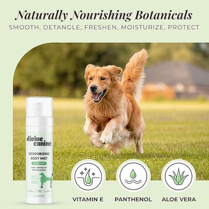 Cleansing Hair and Body Spray for Dogs - 5.1 Fl Oz of Dog Deodorizer, Long Lasting Formula - Everyday Body Spray with Aloe, Lemongrass Oil, and More - Made in the USA