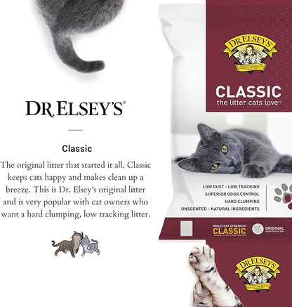 Dr. Elsey's Premium Clumping Cat Litter, Unscented | 99.9% Dust-Free | Low Tracking | Hard Clumping | Superior Odor Control