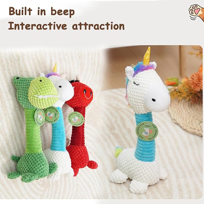 Plush Dog Toys for Small Medium Dogs, Interactive Toys with Squeaky Sound, Soft and Comfortable, Perfect for Pet Training and Playing