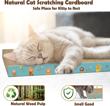 Cardboard Cat Scratcher 3 Pack Refill Reversible Cat Scratching Pad Durable Cat Scratchers for Indoor Cats Kitten to Protect The Furniture (Cat Paws)
