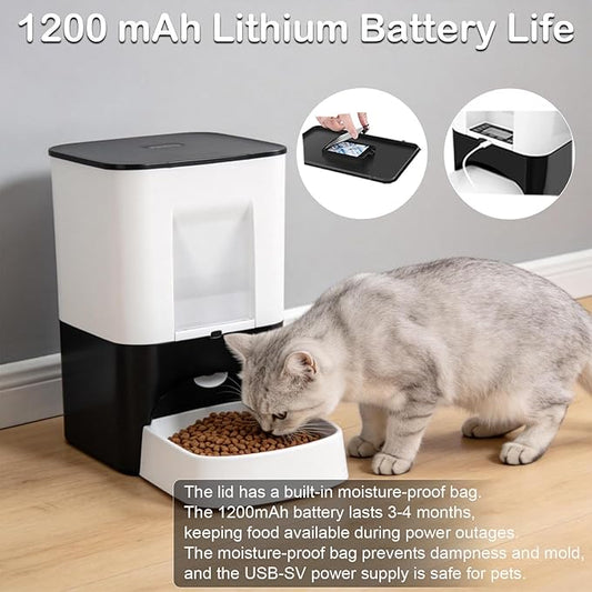 14L Large Automatic Dog Feeder for Large Breeds – Programmable Timed Pet Food Dispenser with Voice Recording, Dual Power Supply & Moisture-Proof Locking Lid