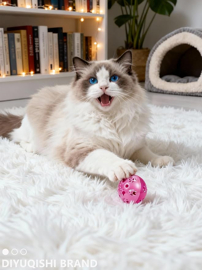 10 Cat Toys Balls for Indoor Kitten, 9 Styles PP Bell Balls with Sound, Safe Durable Chew Toys for Cats Kittens (1.5'' - 2.2'')