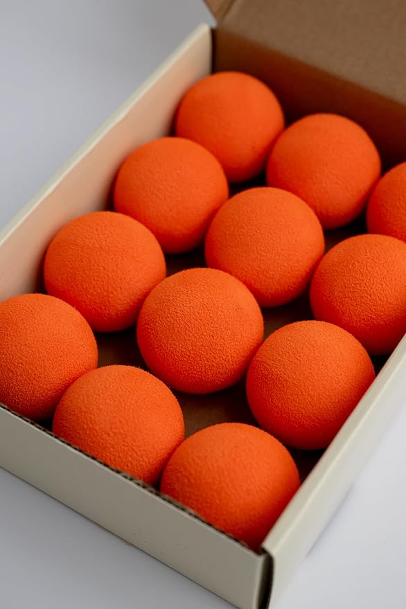 Rawry Foam Ball Cat Toy Set – 12 Foam Balls for Indoor Cats & Kittens | Soft, Durable, Bouncy Balls for Playtime & Exercise | Lightweight, Non-Toxic, Easy for Cats to Chase (12 Pack, Orange)
