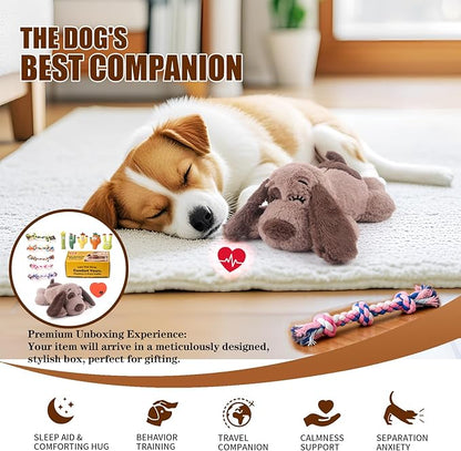 BEVERLYSHARK Heartbeat Puppy Toy Dog Anxiety Relief Calming Aid Heartbeat Stuffed Animal Behavioral Training and Sleep Aid Comfort Dog Toy Crate Training Heartbeat Dog Toy for Small Medium Large Dogs