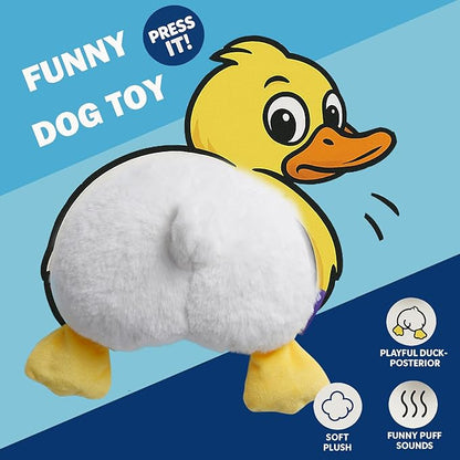 Duck Butt Funny Puppy Dog Toys, Hilarious Duck-Posterior Plush Dog Toy Emit Humorous Puff Sounds, Cute Stuffed Puppy Toys for Small Medium Large Dogs Accompany and Anxtiety Relief