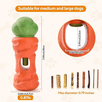 Cute Carrot Bully Stick Holder, Heavy Duty Dog Chew Holder for Large Breeds, Safety Device to Prevent Choking