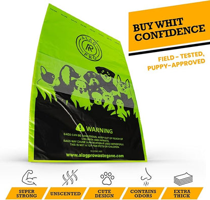 ALAGPRO® 800 Pull-Strap Dog Waste Station Refill Header Bags - Fit Any Pet Waste Header Stations - 45% Thicker than Competitor Bags - 8 Headers of 100 Bags for Backyard, Parks & HOA's
