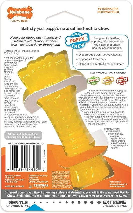 Nylabone 3 Pack of Chill and Chew Bones, Regular, Frozen Puppy Teething Toys