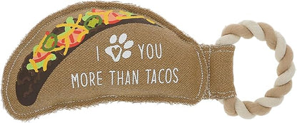 Pavilion Gift Company - Taco - Canvas Rope Dog Toy Taco Food Tug of War Puppy K9 Doggy Lover Parent Gift