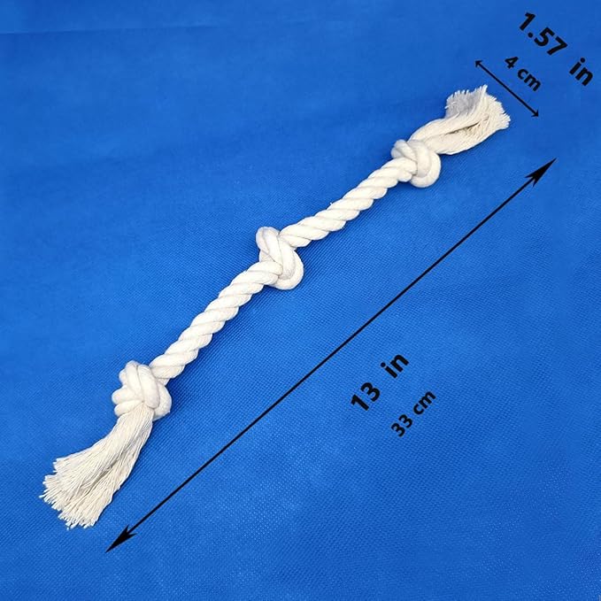 2-Pack Dog Rope Toys – 13" Cotton Teething & Tug Toys for Small Dogs, Medium-Small Breeds & Senior Medium Dogs – Dental Cleaning & Interactive Play