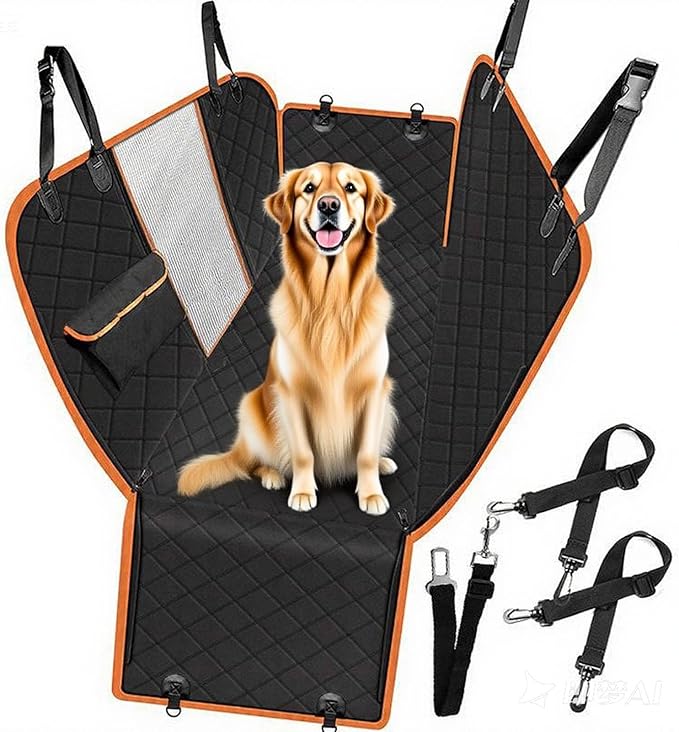 Back Seat Extender for Dogs Waterproof Pet Durable Dog Seat Cover with Seatbelt for Cars Sedan SUV Trucks in Car Accessories Dog Hammock Easy to Clean
