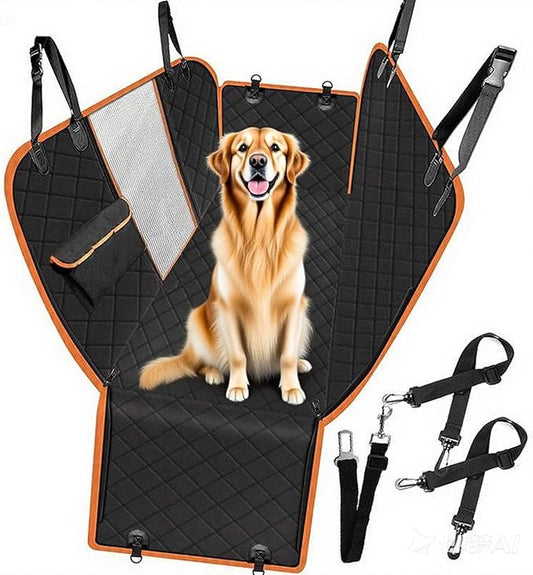 Back Seat Extender for Dogs Waterproof Pet Durable Dog Seat Cover with Seatbelt for Cars Sedan SUV Trucks in Car Accessories Dog Hammock Easy to Clean