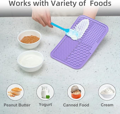MateeyLife 2PCS Large Lick Mat for Dogs with Suction Cups, Slow Feeder Bowls, Cat Lick Mat for Anxiety Relief, Dog Toys to Keep Them Busy, Enrichment Toys for Bathing, Cat Licking Pad for Boredom