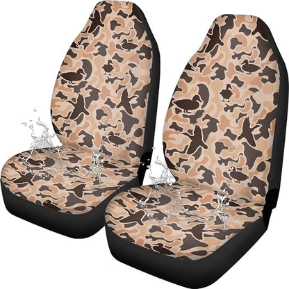 Duck Hunting Car Seat Covers Waterproof Breathable Front Seat Cover Set of 2, Easy to Install Vehicle Front Seats Interior Protector Suitable for Most Car Auto SUV Sedan Truck
