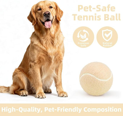 2.5" Dog Tennis Balls 6-Pack Silent Bounce, Tough Rubber Core, Durable Fetch & Training Toys for Indoor/Outdoor Play, for Small Medium Large Dogs (Light Yellow, 6 Pack)